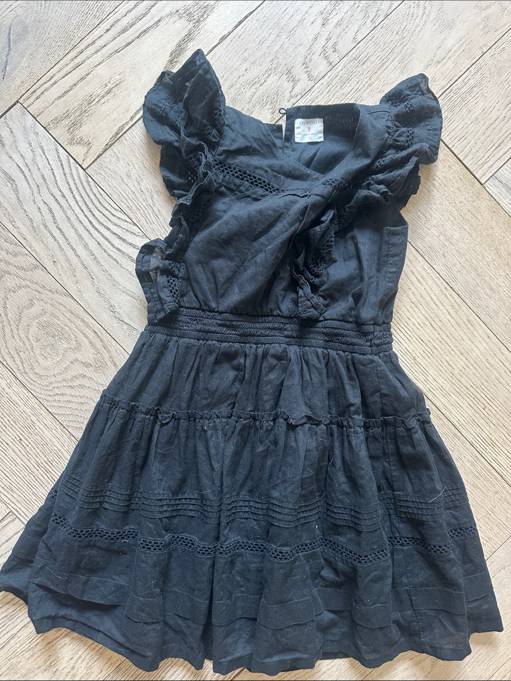 Crewcuts Black Ruffle Lace Tiered Dress